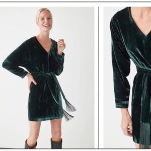 Other Stories Velvet Green Mini Dress